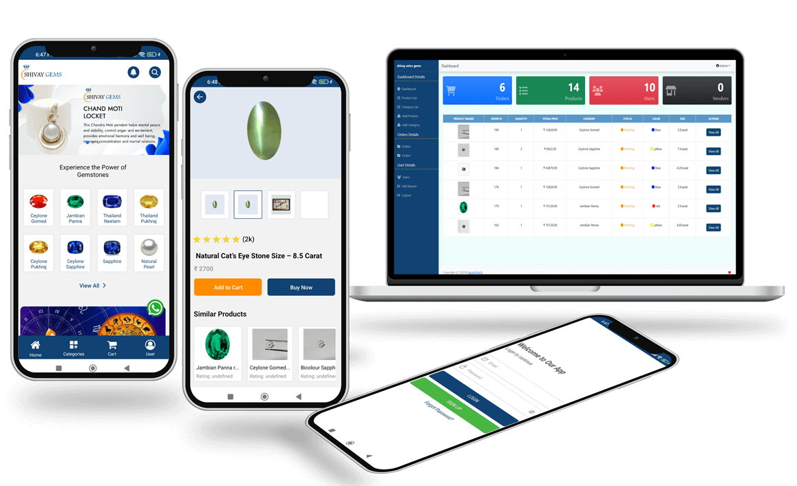 Web dashboard and mobile app UI mockup