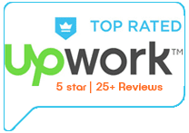 Top Rated on Upwork: 5 stars, 25+ reviews